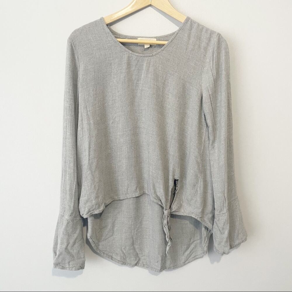 Cloth & Stone gray side tie top high low soft size small Anthropologie - Picture 6 of 9